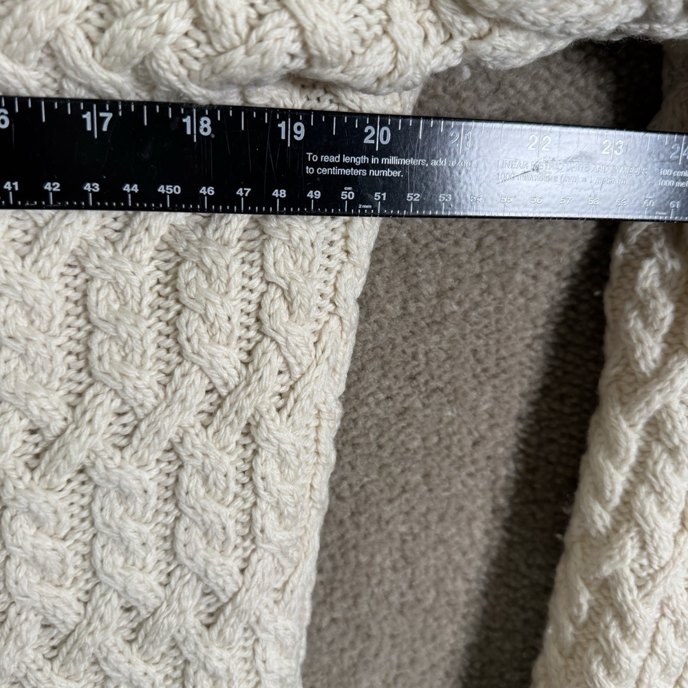 Blarney Woollen Mills Sweater Women's M Ivory Cable Knit Wool Fisherman‎ Irish - Picture 9 of 11